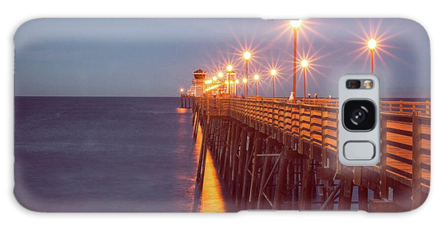 Oceanside Pier Galaxy Case featuring the photograph Oceanside Pier Lights In Color by Joseph S Giacalone