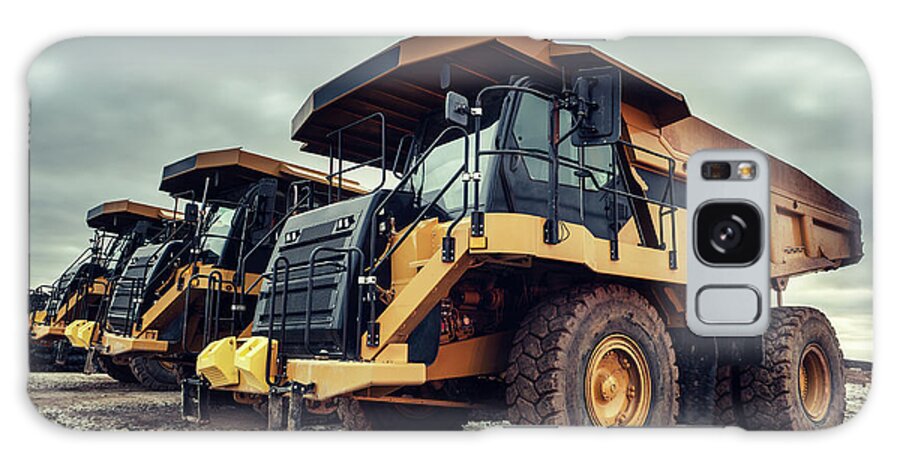 Construction Machinery Galaxy Case featuring the photograph Off-highway Dump Trucks by Shaunl