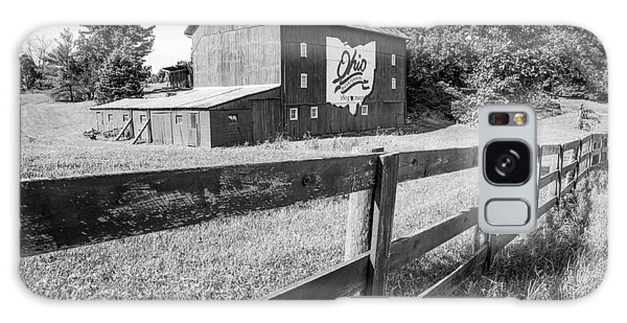 Ohio Barn Print Galaxy Case featuring the photograph Ohio Bicentennial Barn in Monochrome 1803 - 2003 by Gregory Ballos