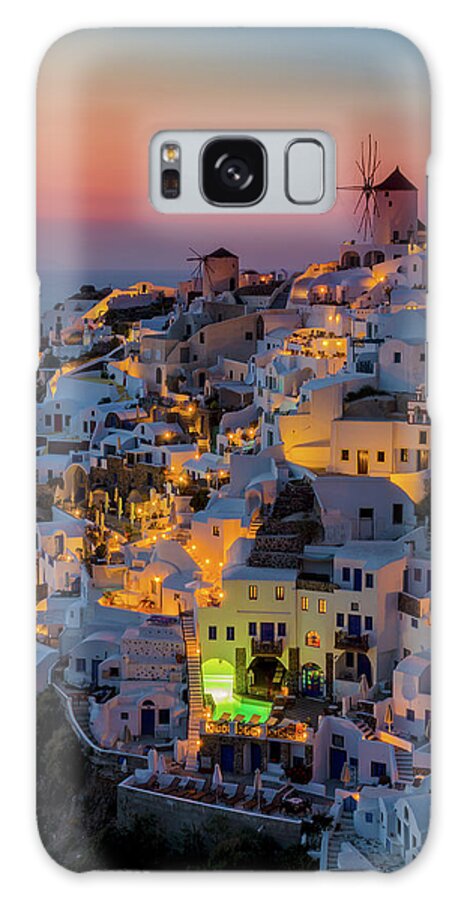 Environmental Conservation Galaxy Case featuring the photograph Oia Colorfull Night by George Papapostolou Photographer