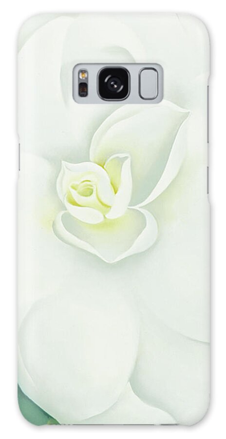 O'keefe-white Camelia Galaxy Case featuring the mixed media O'keefe-white Camelia by Portfolio Arts Group