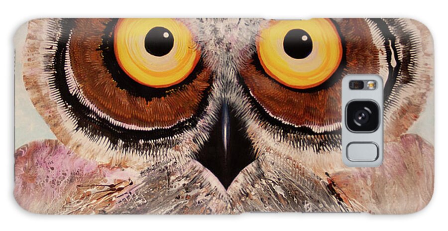 Owl Galaxy Case featuring the painting OL Shock by Laurel Bahe