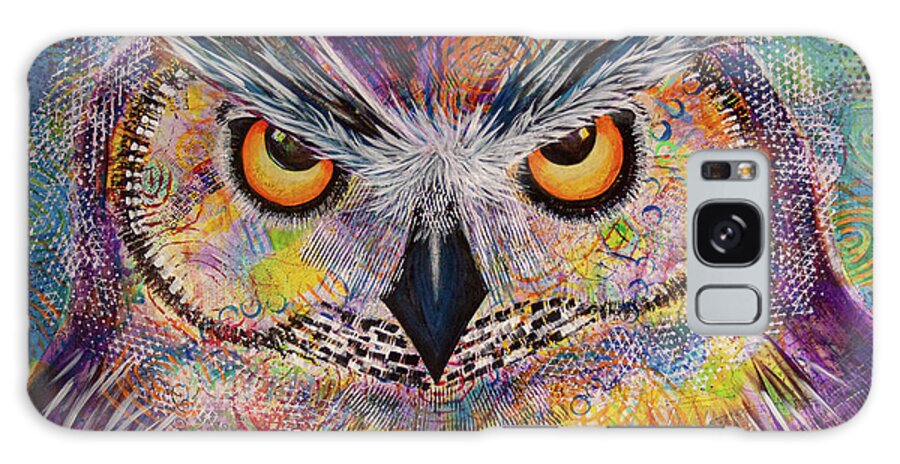 Owl Galaxy Case featuring the painting OL Spirals by Laurel Bahe