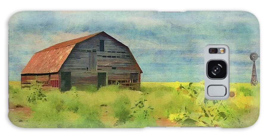 Oklahoma Galaxy Case featuring the painting Old Barn Amongst the Weeds by Jeffrey Kolker