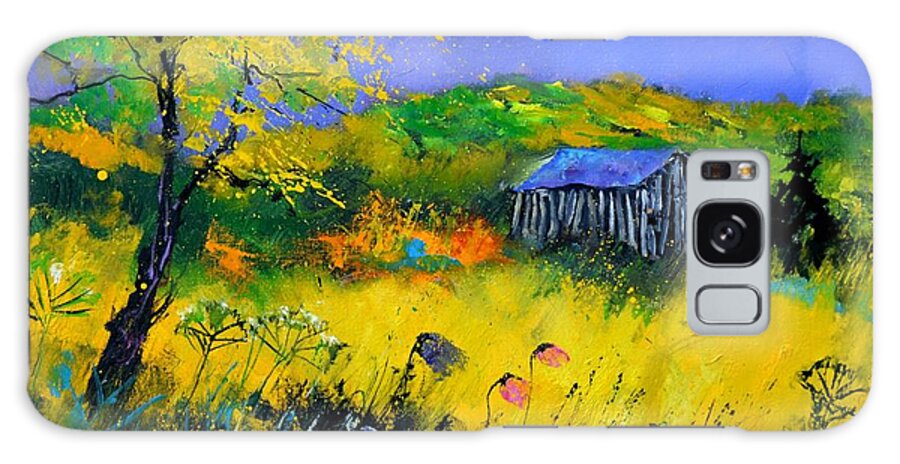 Landscape Galaxy Case featuring the painting Old barn in summer by Pol Ledent