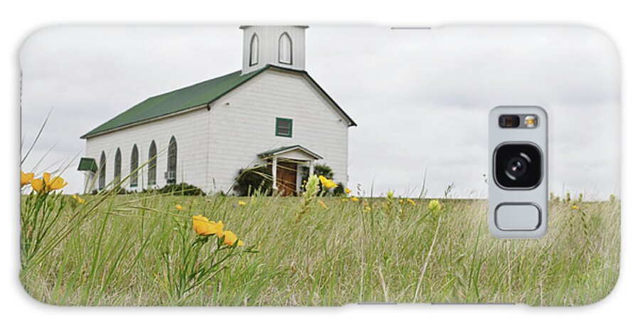 Grass Galaxy Case featuring the photograph Old Church On The Prairie by Shannonforehand