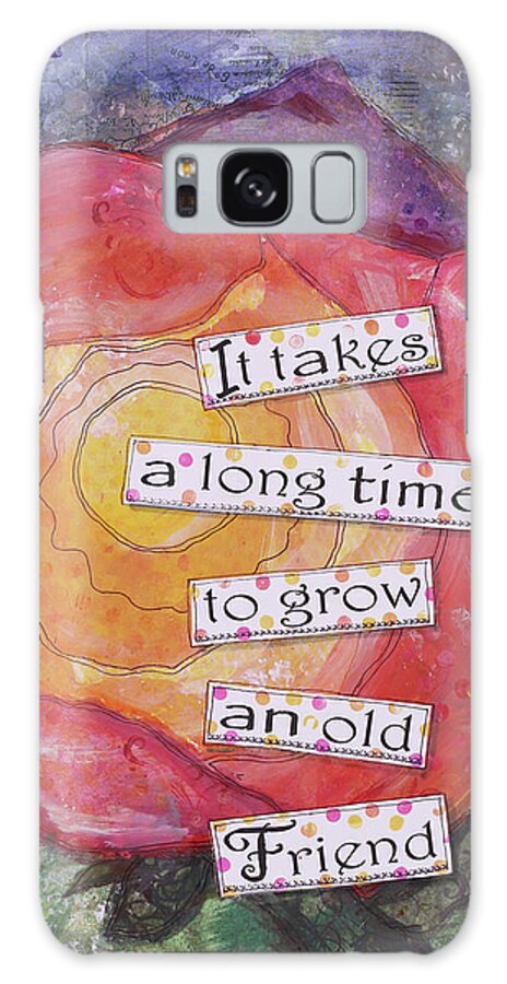 Old Friends Galaxy Case featuring the mixed media Old Friends by Let Your Art Soar