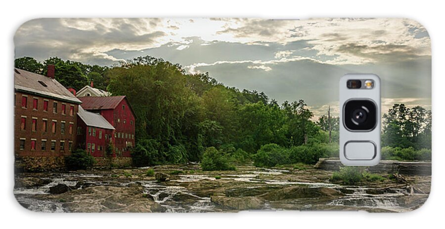 Landscape Galaxy Case featuring the photograph Old Red Building on the River by Mike Whalen