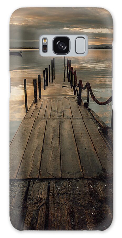 Amanecer Galaxy Case featuring the photograph Old Wooden Port Submerged In The Ria De Aveiro by Cavan Images