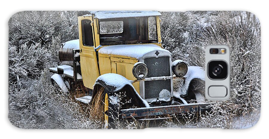 Vintage Galaxy Case featuring the photograph Old Yellow Truck by Vivian Martin