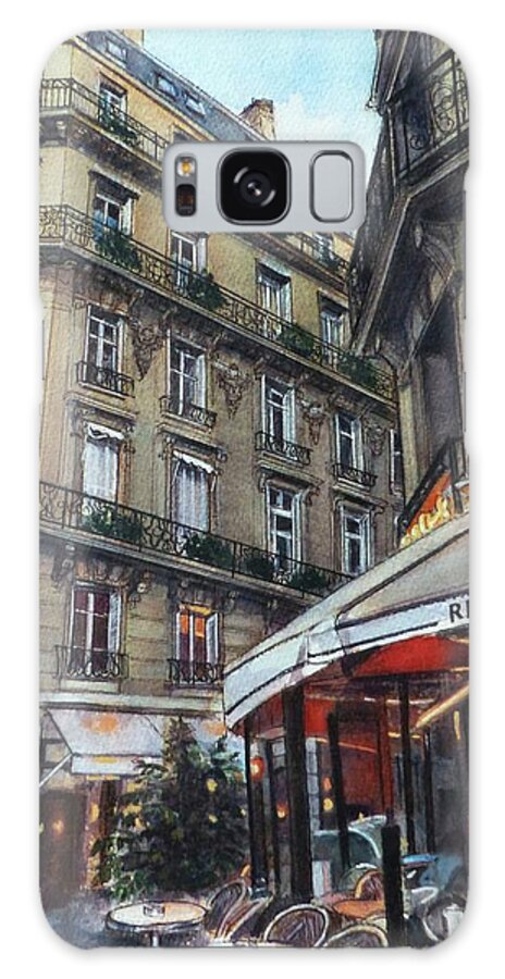 Paris Galaxy Case featuring the painting On Avenue Kleber, Paris by Henrieta Maneva