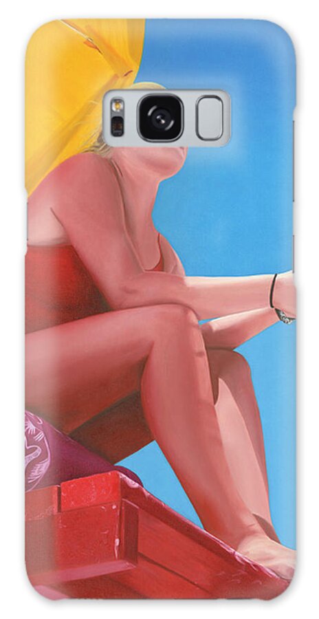 Lifeguard Galaxy Case featuring the painting On Guard by Deborah Tidwell Artist