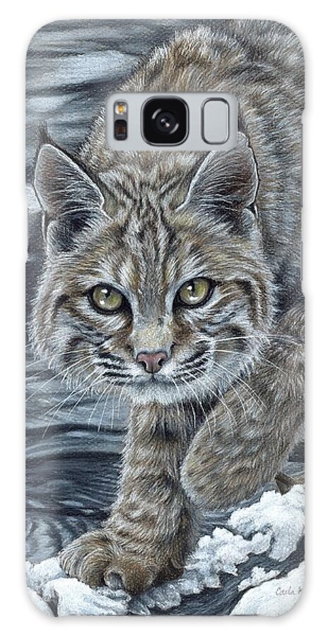 Bobcat Galaxy Case featuring the painting On the Prowl by Carla Kurt