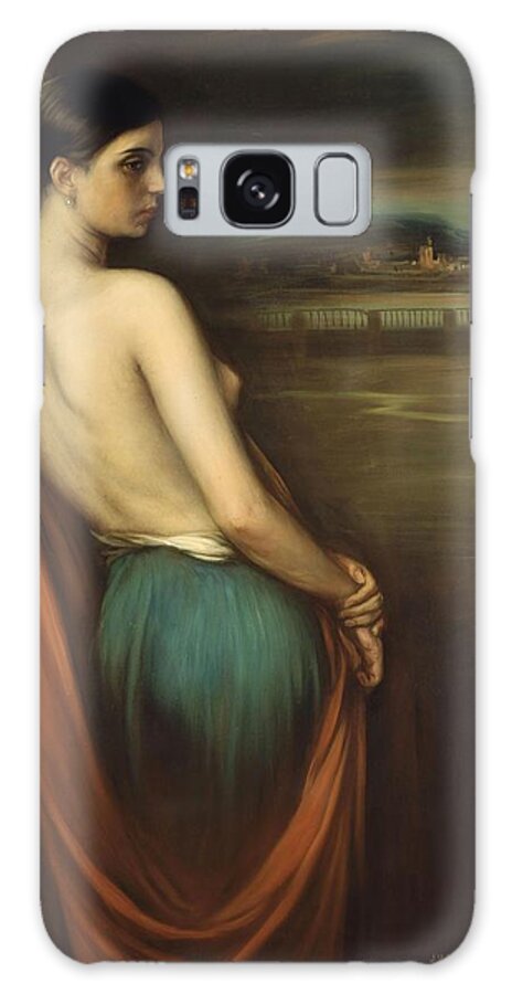 Julio Romero De Torres Galaxy Case featuring the painting 'On the River Bank', 1928, Oil and tempera on canvas, 110 x 81 cm. by Julio Romero de Torres -1874-1930-