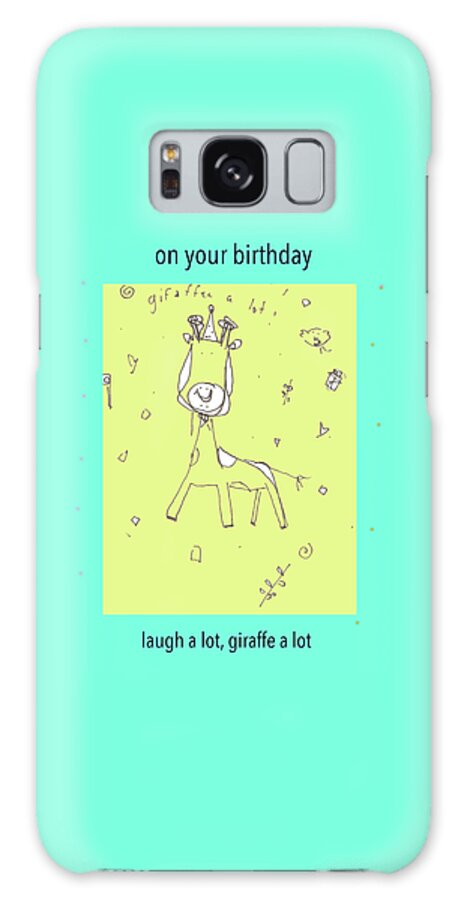 Whimsical Galaxy Case featuring the drawing On Your Birthday, Giraffe A Lot by Ashley Rice