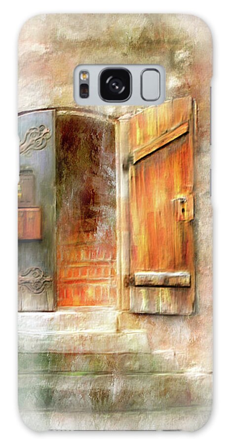 Open Door Galaxy Case featuring the mixed media Open Door by Mary Timman