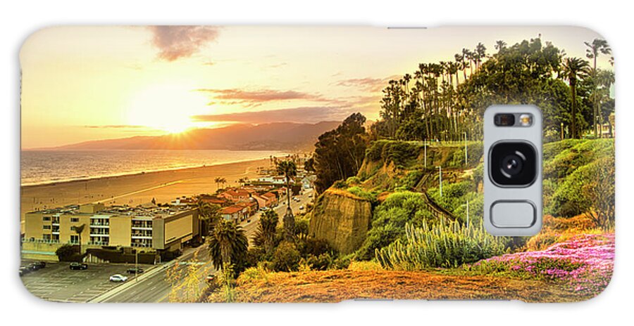 Palisades Park Galaxy Case featuring the photograph Orange Haze At Sunset by Gene Parks
