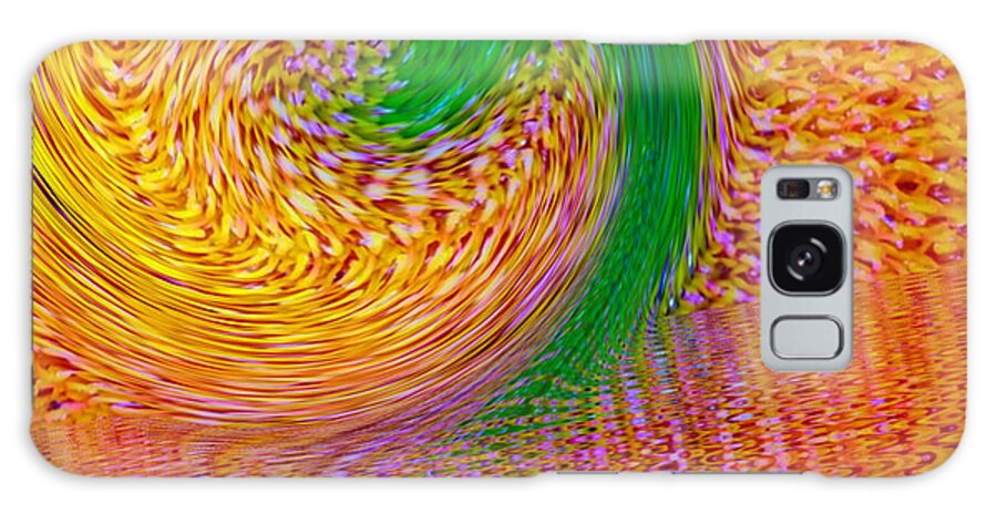 Orange Hurricane Galaxy Case featuring the digital art Orange hurricane, storm, gold, ratio by Scott S Baker