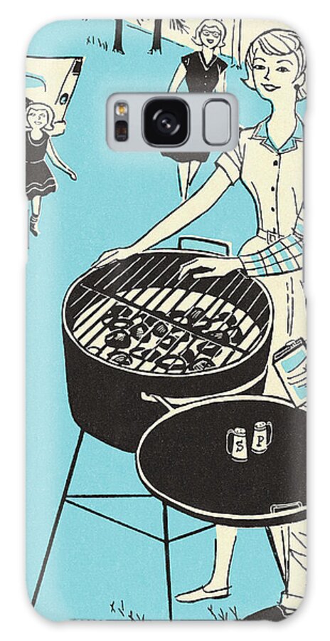 Adult Galaxy Case featuring the drawing Outdoor Barbecue by CSA Images