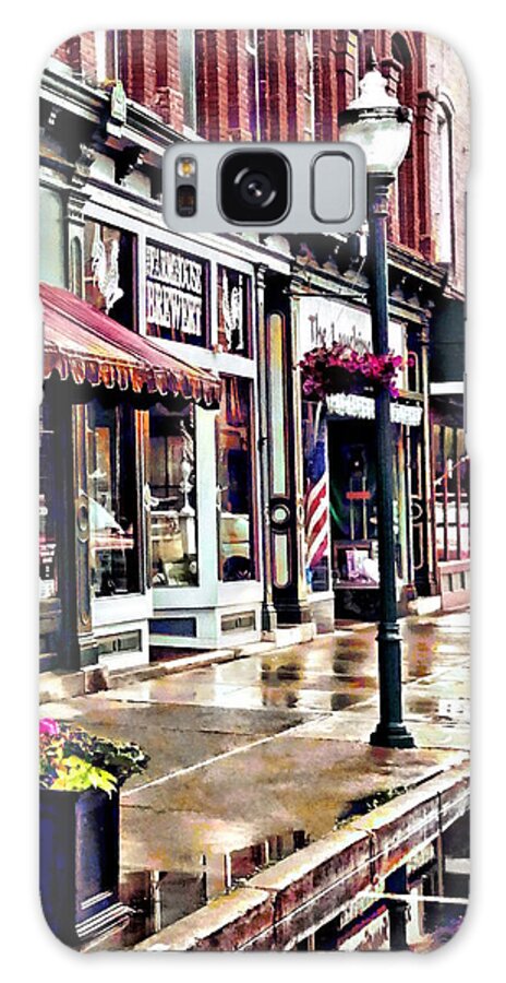 City Galaxy Case featuring the photograph Owego NY - American Flag and Reflections by Susan Savad