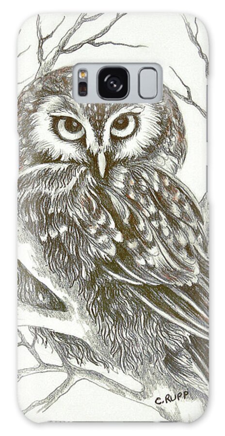 Owlet Galaxy Case featuring the painting Owlet by Carol J Rupp