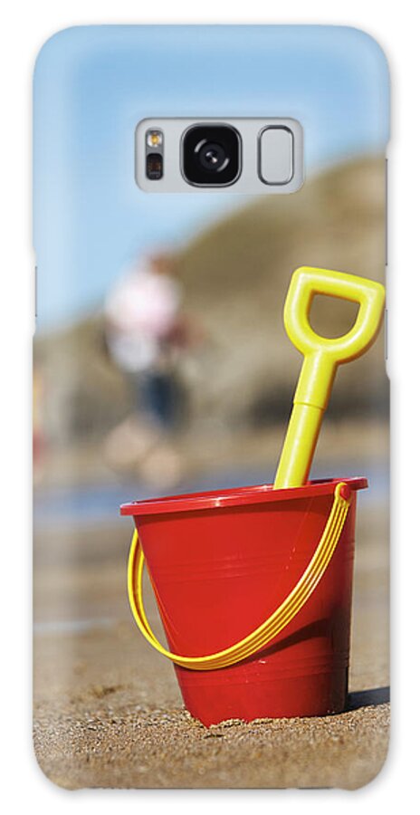 Estock Galaxy Case featuring the digital art Pail And Shovel On The Beach by Richard Taylor