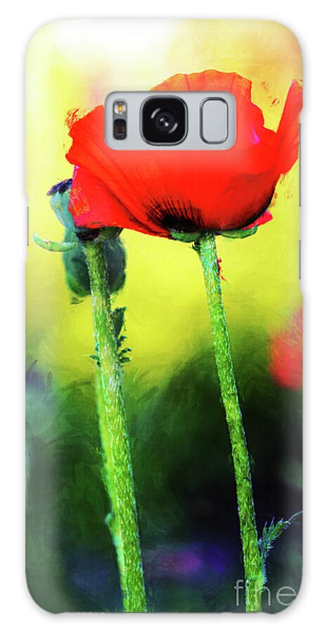 Red Poppy Galaxy S8 Case featuring the photograph Painted Poppy Abstract by Anita Pollak
