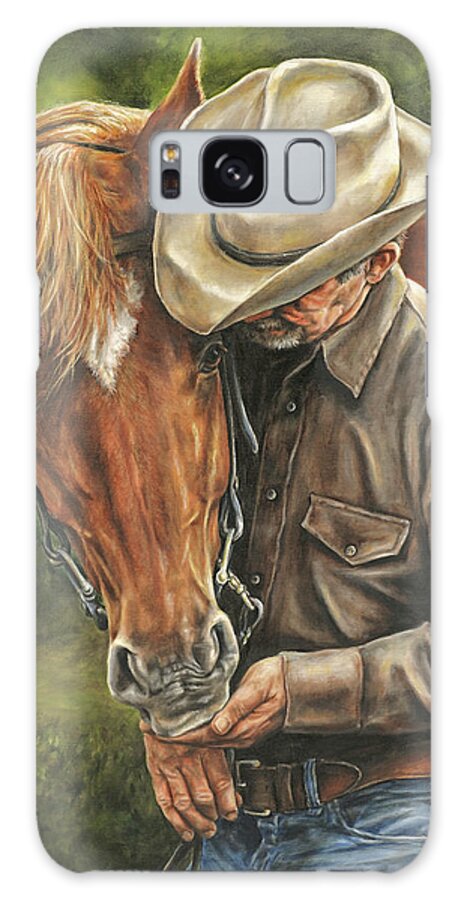 Cowboy Galaxy Case featuring the painting Pals by Kim Lockman