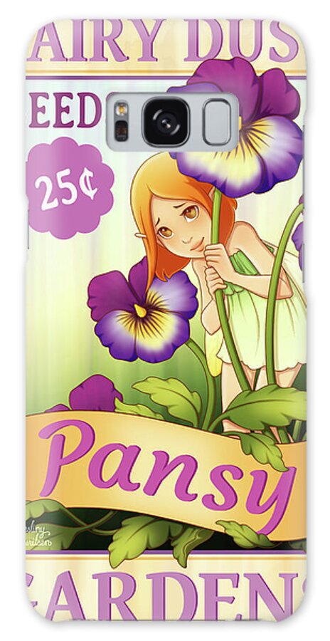 Pansy Seeds Galaxy Case featuring the digital art Pansy Seeds by Dalliann