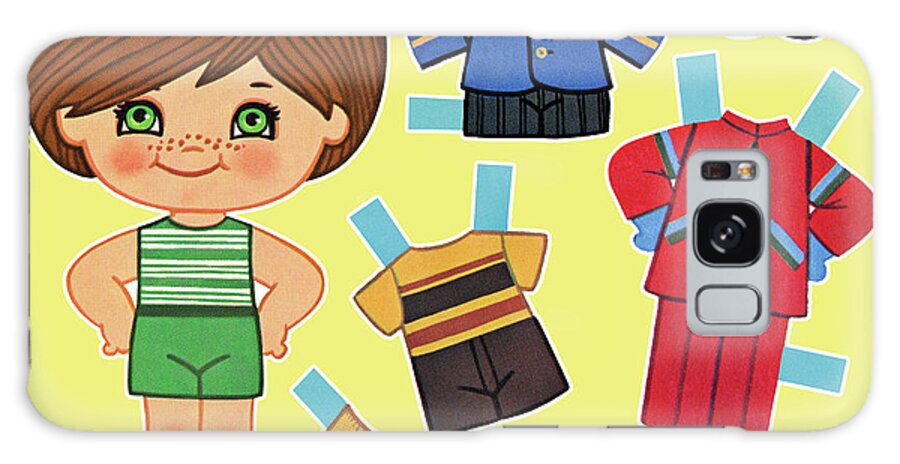 Apparel Galaxy Case featuring the drawing Paper Doll and Clothing by CSA Images