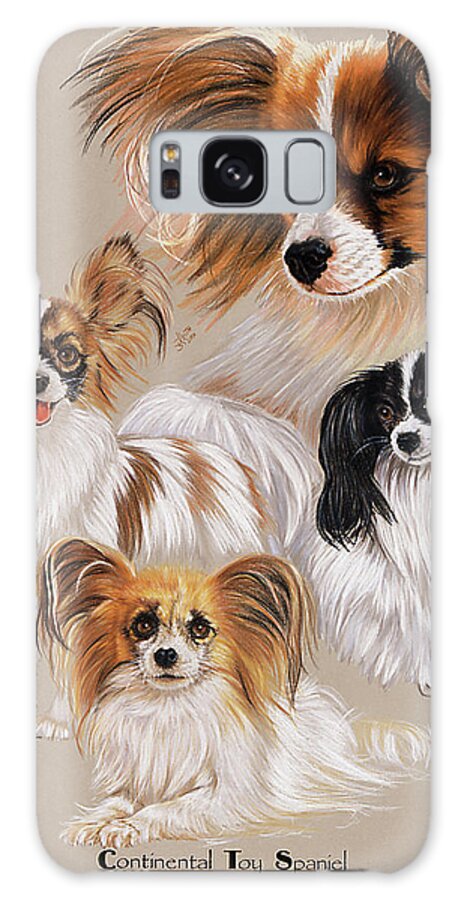 Different Types Of Spaniels/dogs Galaxy Case featuring the painting Papillon by Barbara Keith