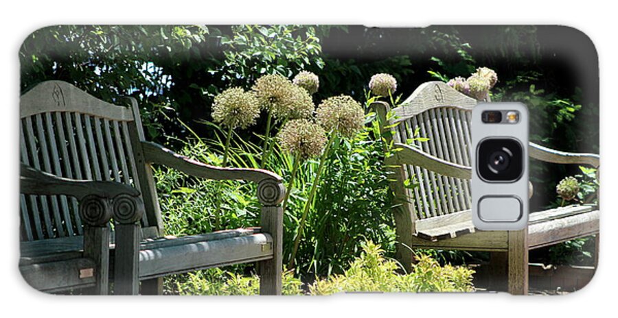 Park Bench Galaxy Case featuring the photograph Park Benches at Chicago Botanical Gardens by Colleen Cornelius