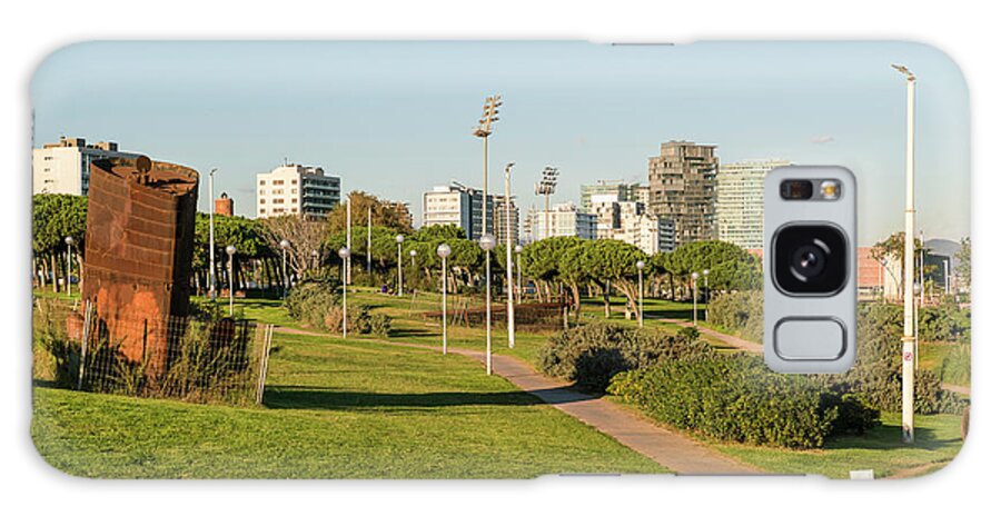 Park Galaxy Case featuring the photograph Park In Diagonal Mar And The Poblenou Maritime Front by Cavan Images