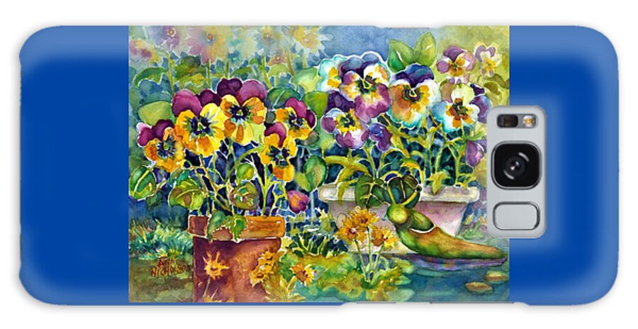 Patio Galaxy Case featuring the painting Patio Visitor by Ann Nicholson