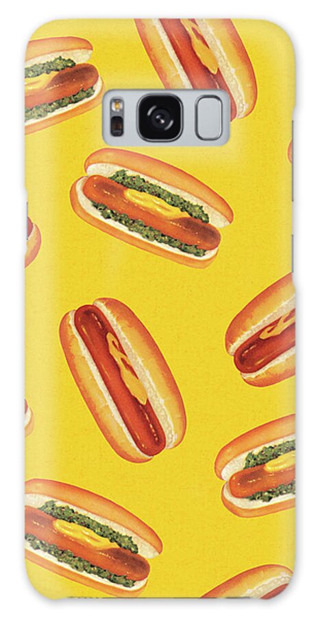 Background Galaxy Case featuring the drawing Pattern of Hot Dogs by CSA Images