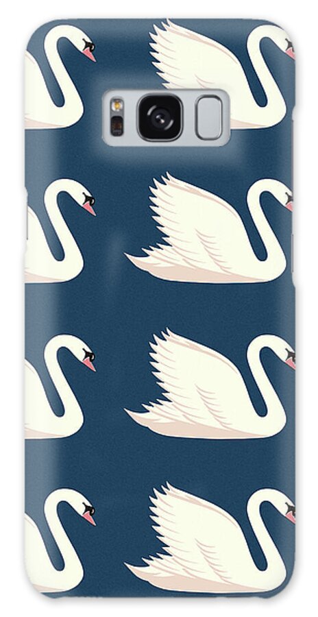 Animal Galaxy Case featuring the drawing Pattern of Swans by CSA Images