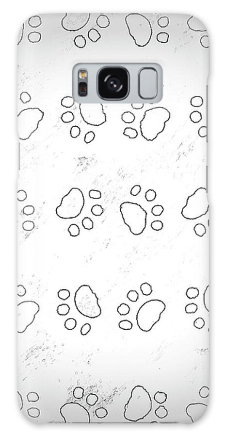Paw Print 2 Galaxy Case featuring the painting Paw Print 2 by Heather Buechel