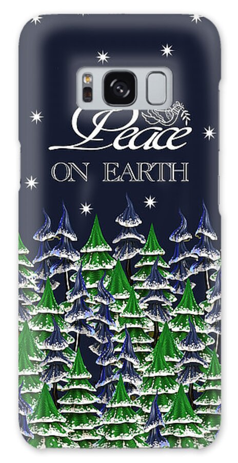 Peace On Earth Galaxy Case featuring the digital art Peace On Earth Christmas Trees by Two Hivelys
