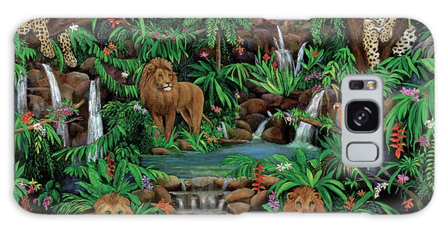 Jungle Galaxy Case featuring the painting Peaceful Jungle by Betty Lou