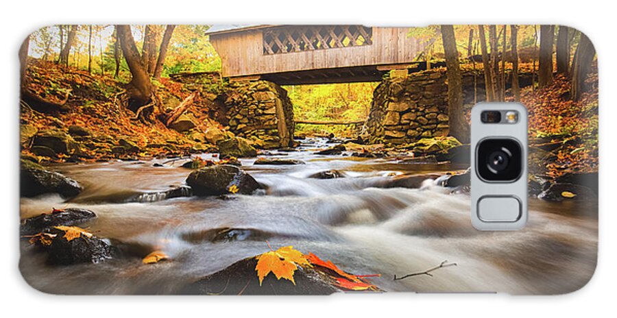 Gilford Galaxy Case featuring the photograph Peak Foliage Tannery Hill Bridge by Robert Clifford