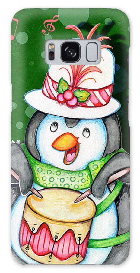 Penguin Galaxy Case featuring the mixed media Penguin Drum by Valarie Wade