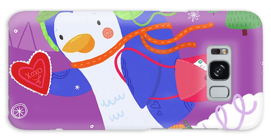 Penguin Love 4 Galaxy Case featuring the digital art Penguin Love 4 by Holli Conger