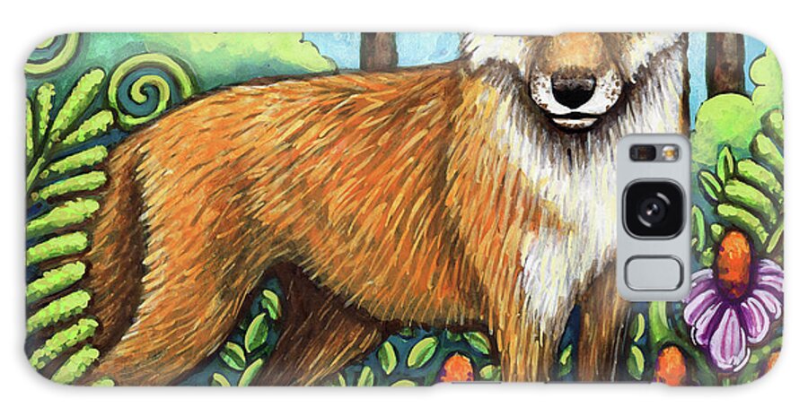 Animal Portrait Galaxy S8 Case featuring the painting Pensive Fox by Amy E Fraser