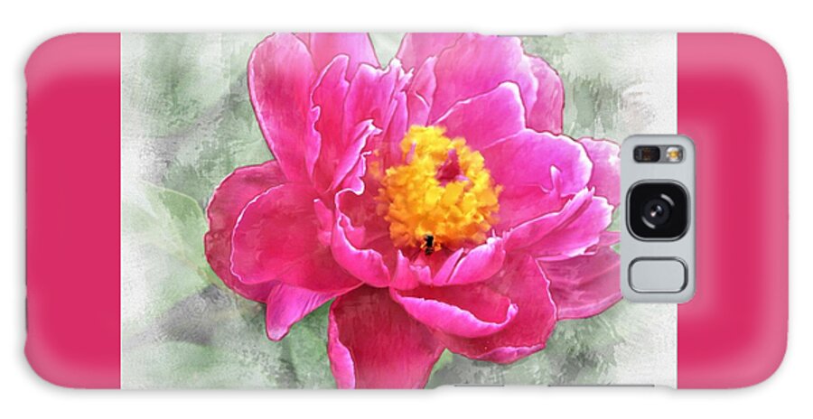 Peony Galaxy S8 Case featuring the painting Peony and Bee by Diane Chandler