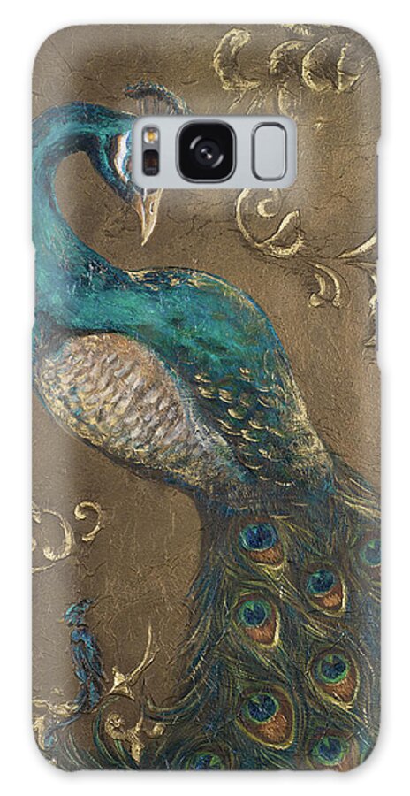 Peacock Galaxy Case featuring the painting Pershing Peacock II by Tiffany Hakimipour