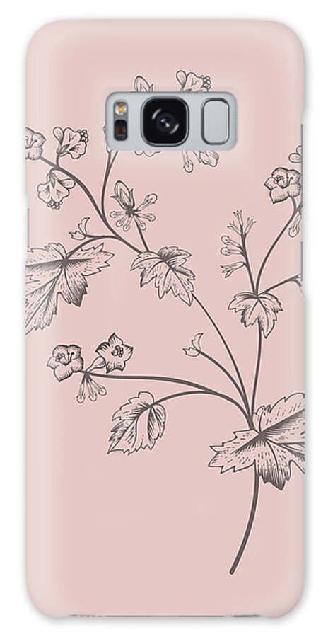Phacelia Galaxy Case featuring the mixed media Phacelia Blush Pink Flower by Naxart Studio