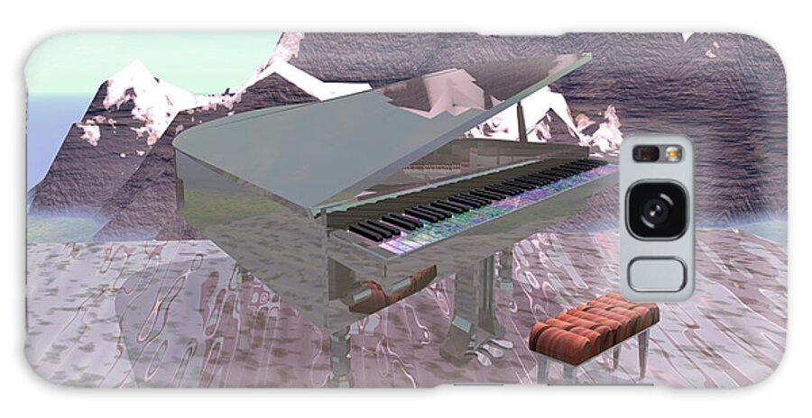Piano Galaxy Case featuring the digital art Piano Scene by Bernie Sirelson