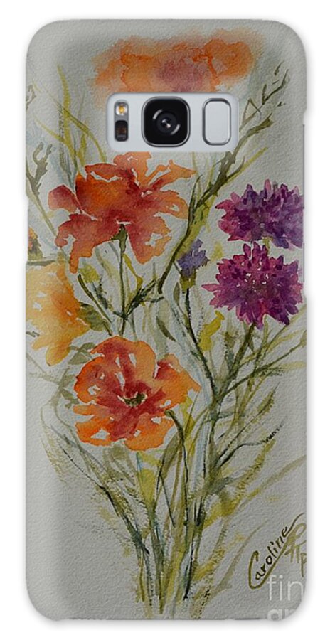 Floral Galaxy Case featuring the painting Picked for you by Caroline Harris