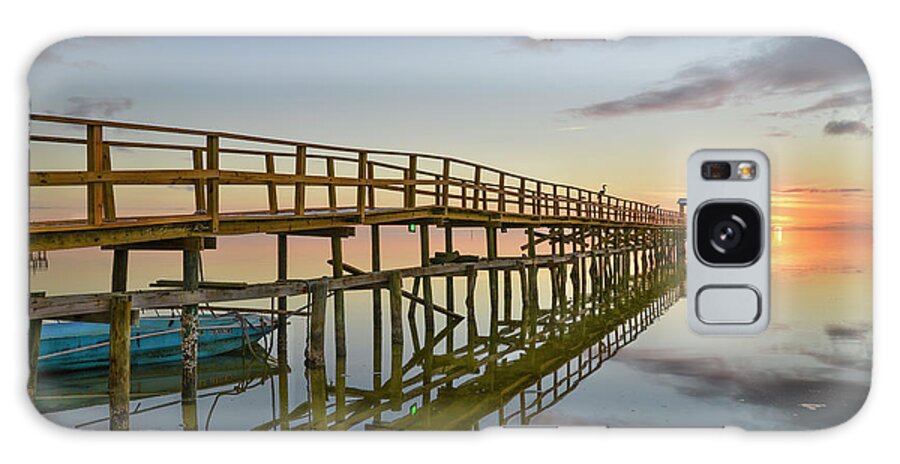 Pier Galaxy Case featuring the photograph Pier on Pier Sunrise by Christopher Rice