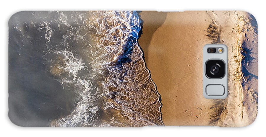 Pierport Galaxy Case featuring the photograph Pierport Waves and Beach Aerial by Twenty Two North Photography